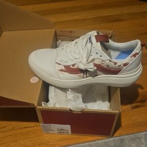 Vans Women's White and Red Sneakers